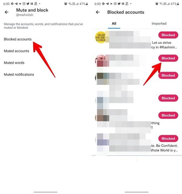 Block Someone Twitter Mobile Unblock
