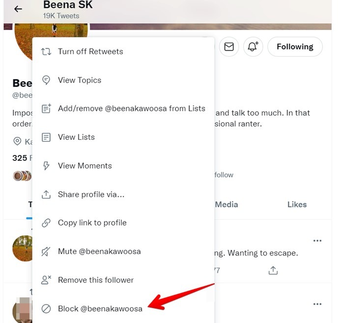 Block Someone Twitter Pc