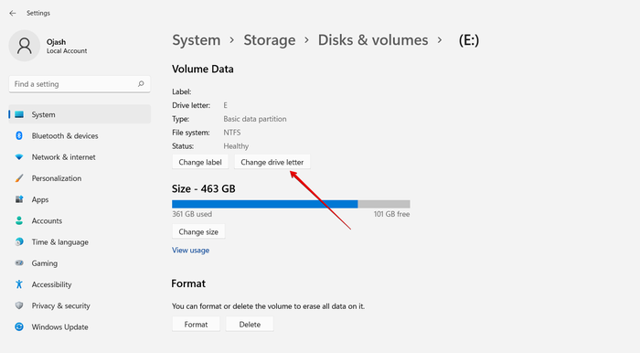 Disk Volumes Change Drive Letter