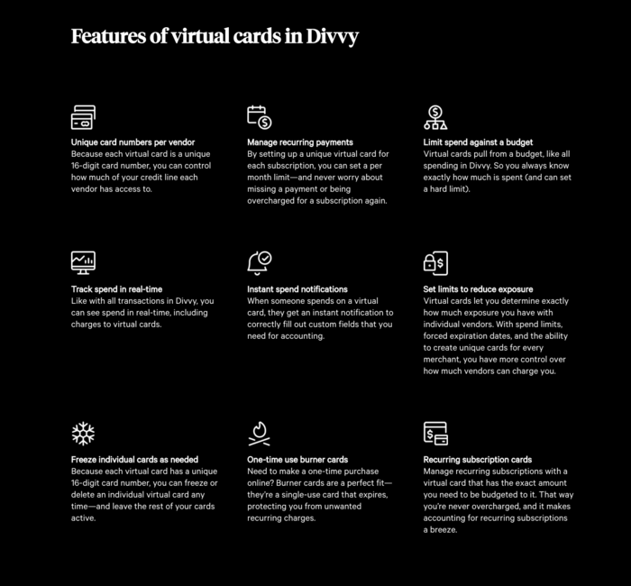 Divvy Card Features
