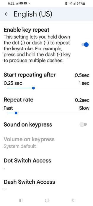 Gboard Aditional Settings