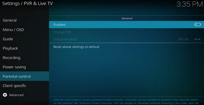 Kodi Parental Controls 1