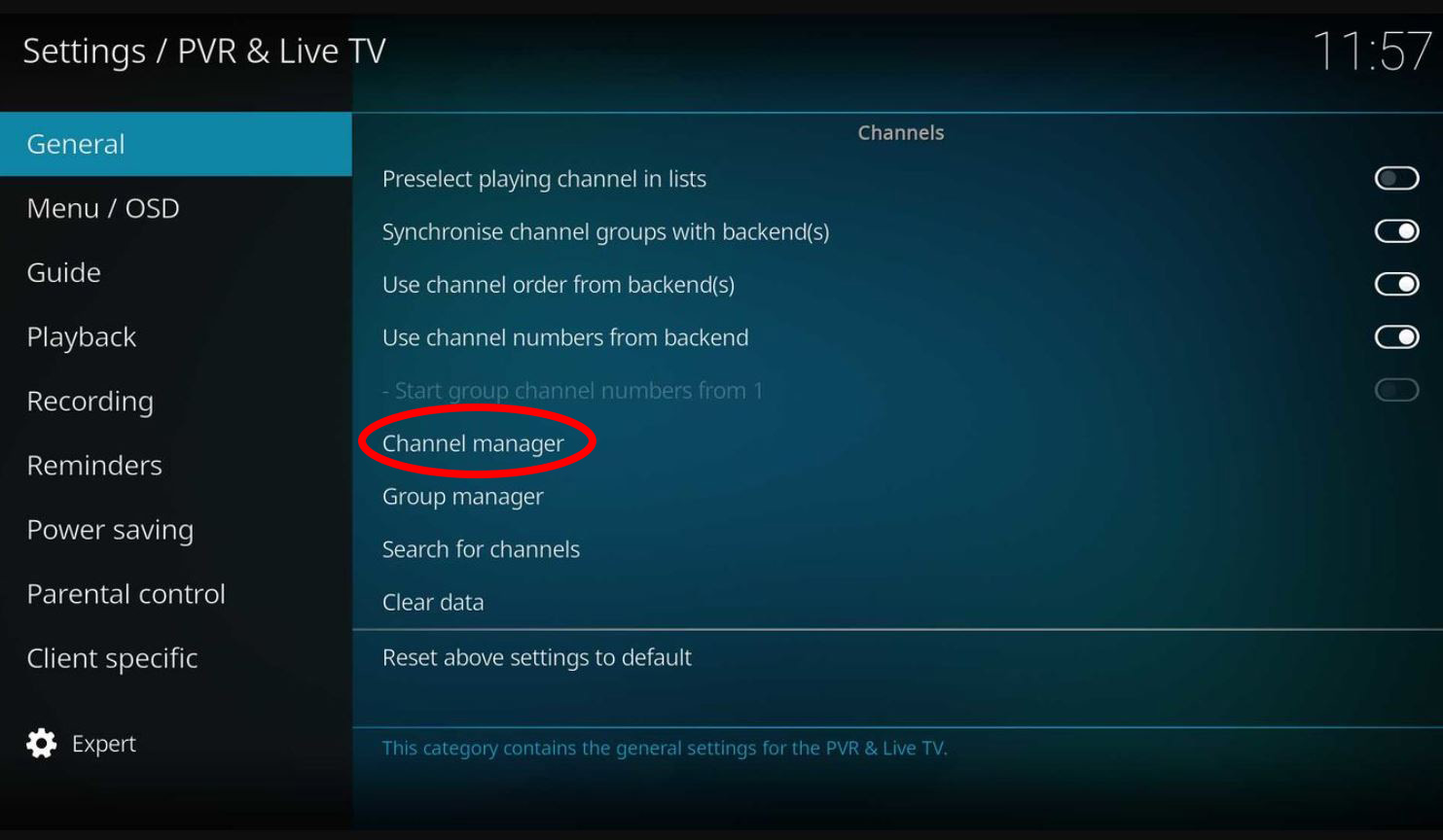 Kodi Parental Controls Channel Manager