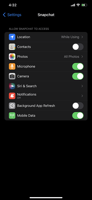 Snapchat Ios Permissions