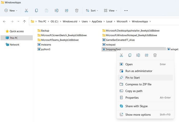 Snipping Tool Win11 Pin To Start 3