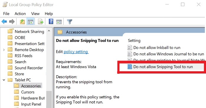 Snipping Tool Win11 Tablet Pc Accessories Do Not Snipping