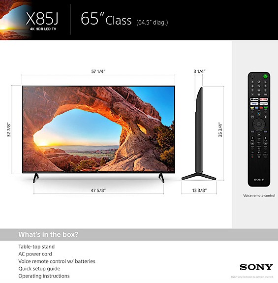Sony 65 Smart Tv Dimensions