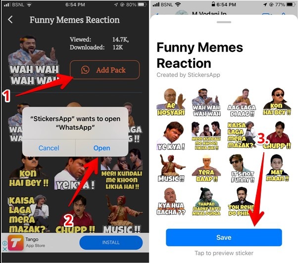 Whatsapp Stickers Install More Apps