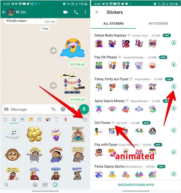 Whatsapp Stickers Install More