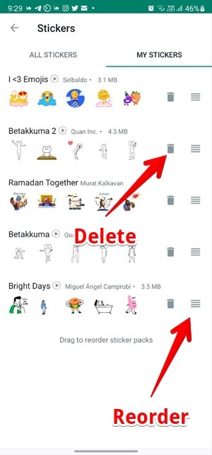 Whatsapp Stickers Manage Android
