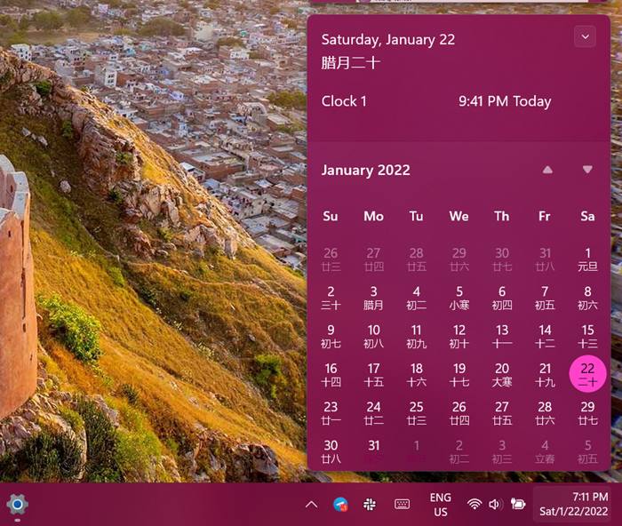 Windows 11 Taskbar Clock And Calendar