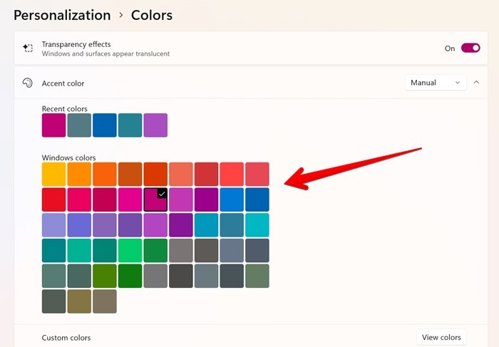 Windows 11 Taskbar Color Accent Choose