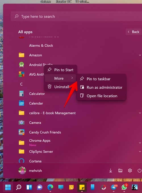 Windows 11 Taskbar Pin Start Menu