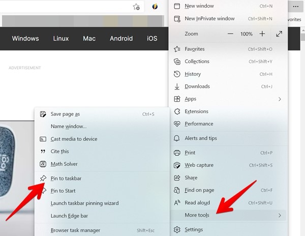 Windows 11 Taskbar Pin Webpages Edge