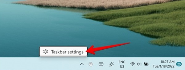 Windows 11 Taskbar Settings Open