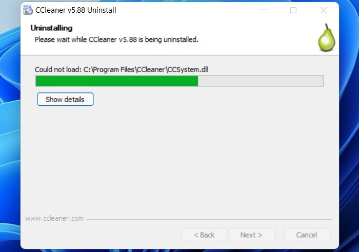 Windows Uninstall Immediately Ccleaner
