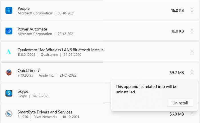 Windows Uninstall Immediately Quicktime Uninstall