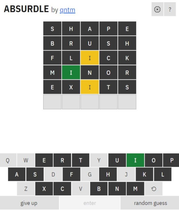 Wordle Games Absurdle Guessing