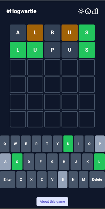 Wordle Games Hogwarts Playing