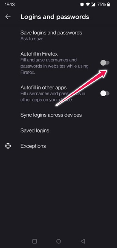 Auto Log Out Google Disable Autofill Firefox