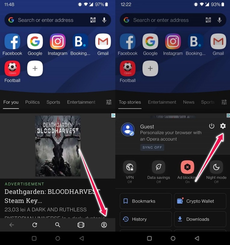 Auto Log Out Google Opera Mobile Gear Icon