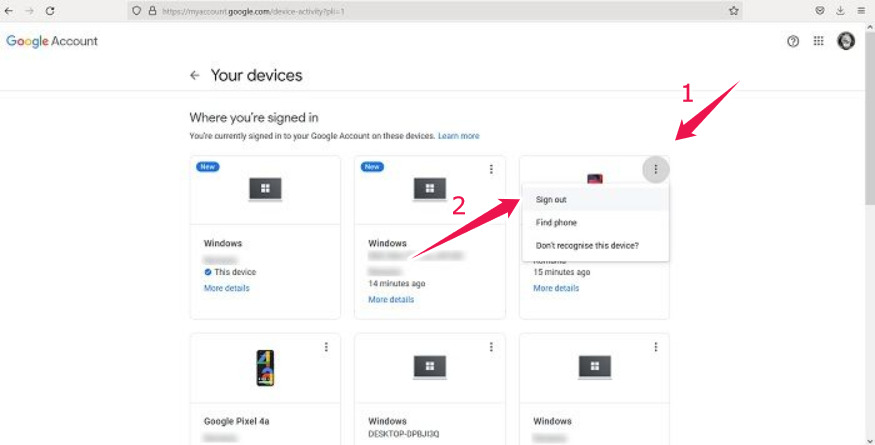 Auto Log Out Google Remote Pick Device