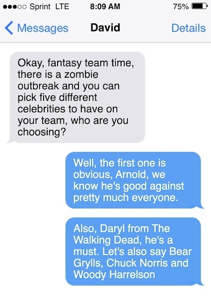 Best Text Message Games Fantasy Team 1