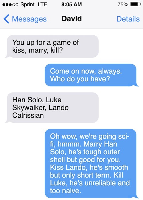 Best Text Message Games Kiss Marry Kill