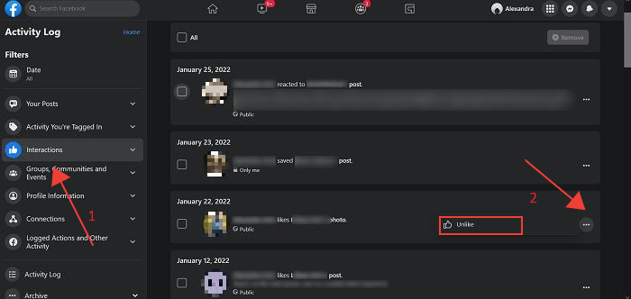 Delete Facebook Comments Desktop Activity Unlike