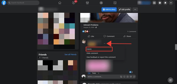Delete Facebook Comments Desktop From Other People