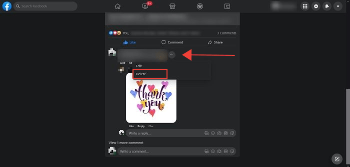 Delete Facebook Comments Desktop Personal