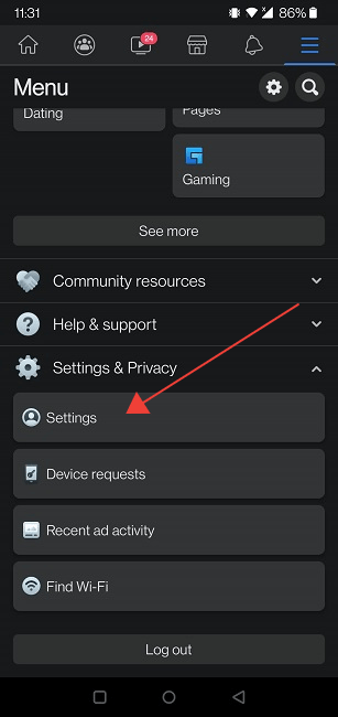Delete Facebook Comments Mobile Settings