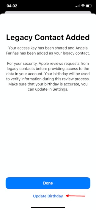 Digital Legacy Apple Ios Choose Legacy Contact Added