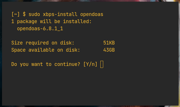 Doas 03 Xbps Install