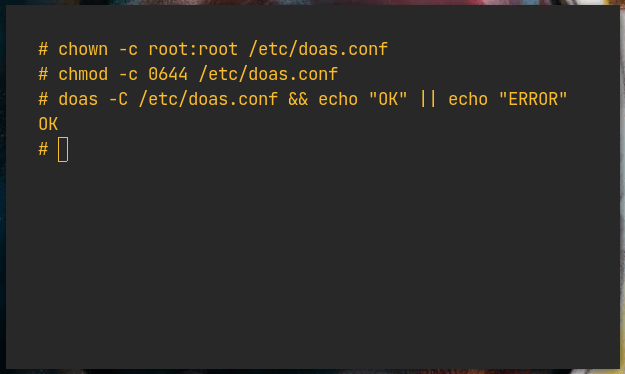 Doas 05 Final Settings