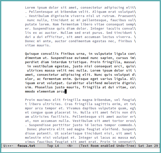 Emacs Packages 13 Example Focus Mode