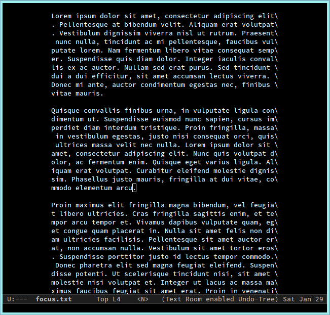 Emacs Packages 14 Example Darkroom Mode 1