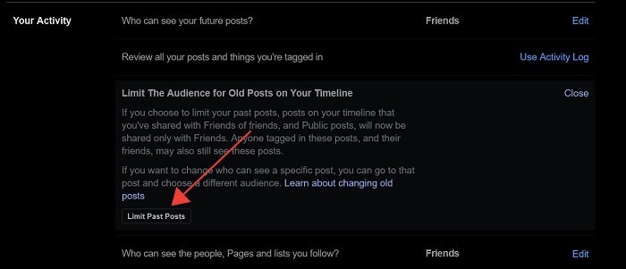 Facebook Restricted List Desktop Confirm Past