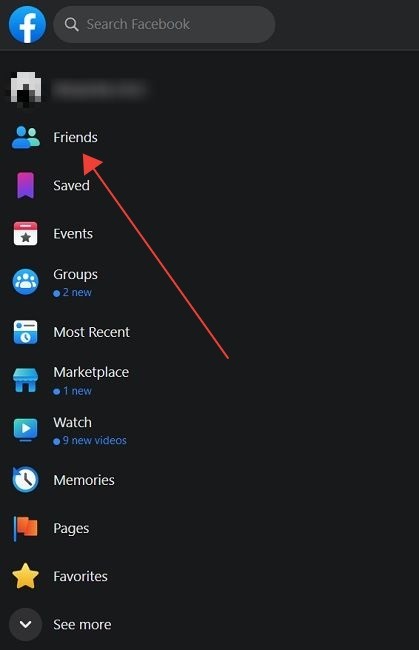 Facebook Restricted List Desktop Friends Tab