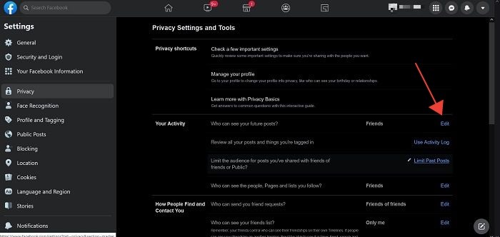 Facebook Restricted List Desktop Future Posts