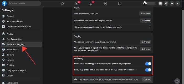 Facebook Restricted List Desktop Tagging