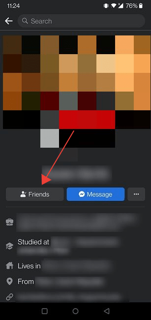 Facebook Restricted List Mobile Friends Button