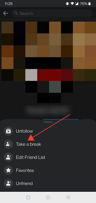 Facebook Restricted List Mobile Take Break