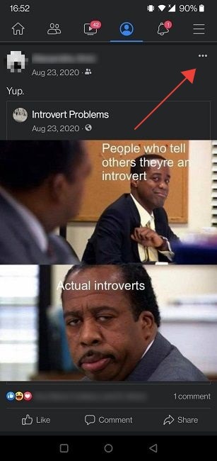 Facebook Restricted List Mobile Three Dots