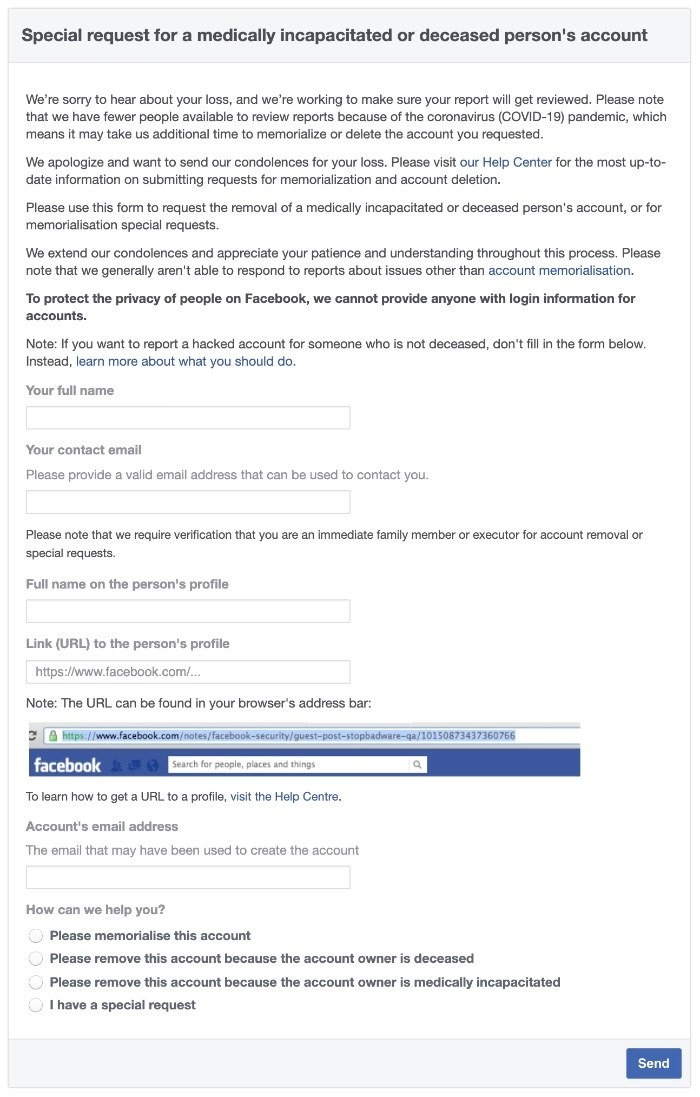 Fb Memorialize Account