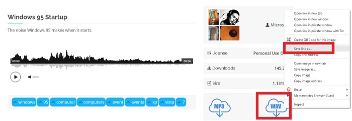 Downloading the Windows 95 startup sound for free
