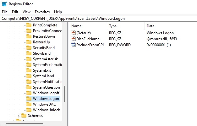 The WindowsLogon registry key in the Windows Registry.