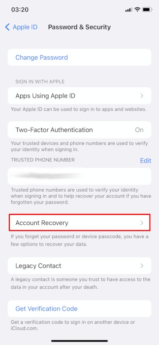 Iphone Privacy Features Account Recovery
