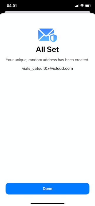 Iphone Privacy Hide My Email Done