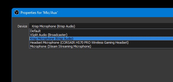 Krisp Obs Properties Mic Aux 1